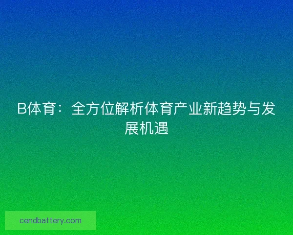 B体育：全方位解析体育产业新趋势与发展机遇